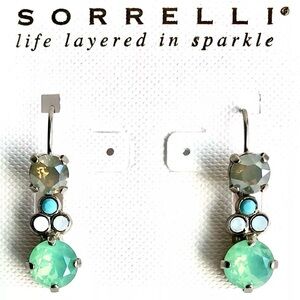 Sorrelli Aegean Sea Crystal Drop Earrings NWT